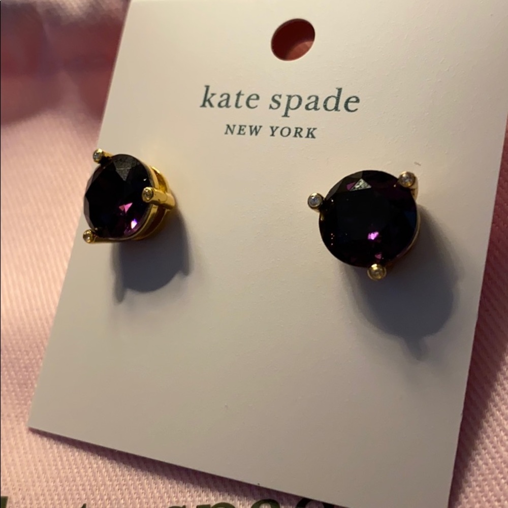 NEW Kate Spade rise and shine purple earrings - Picture 3 of 8